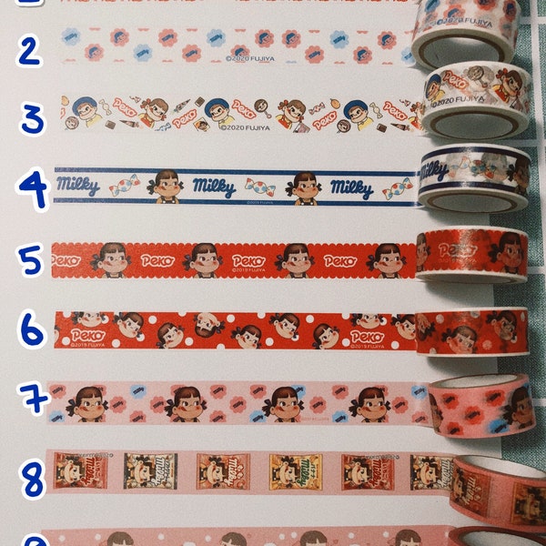 Japan Fujiya Milky Peko & Poko Chan vintage style washi tape Muster, penpal kit, Journals, Scrapbooking, Planer, Kunstprojekt, Tagebuch