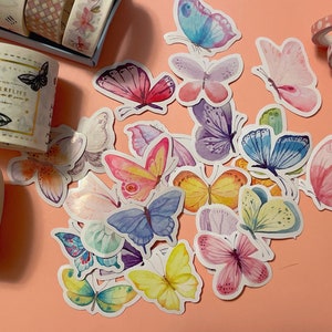 Schmetterling Aufkleber, Schmetterling Washi Tapes Probe, Tier Aufkleber, Penpal Kits, Planer Aufkleber, Scrapbooking, Junk Journal