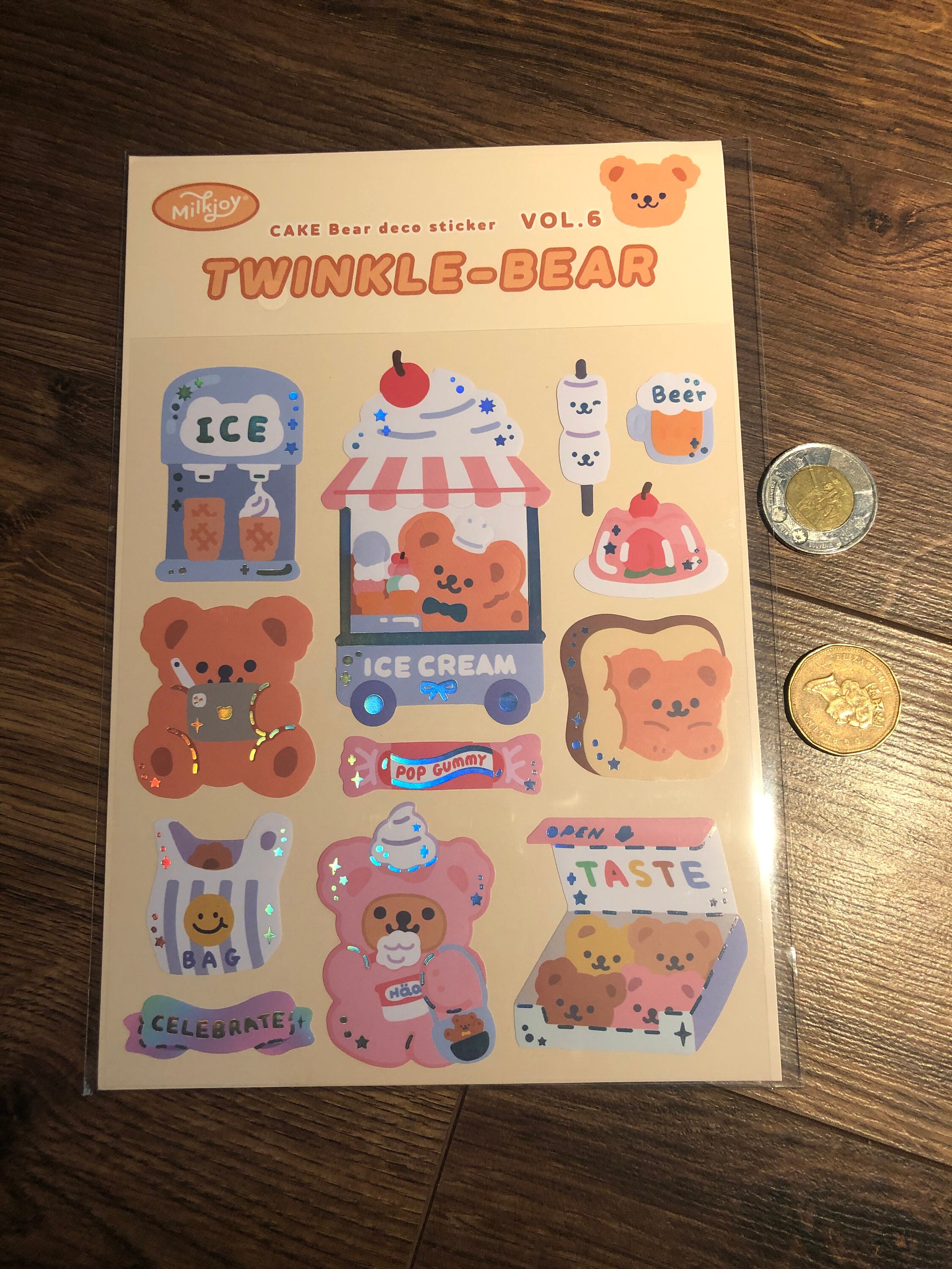 Milkjoy Bear Stickers Glitter Waterproof Laptop Stickers Etsy