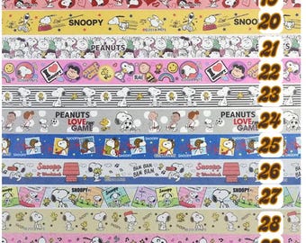 55+ patterns Peanuts Snoopy washi tape sample, surprise bag, Peanuts Snoopy masking tape, journal supply, penpal gift idea, grab bag