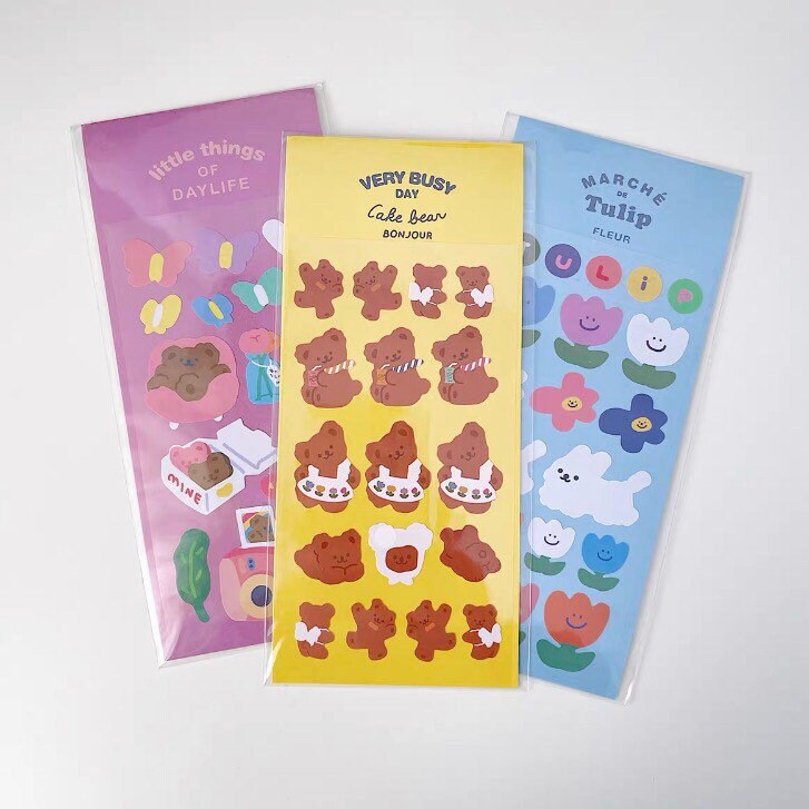 Bear Sticker, Waterproof Sticker, Kawaii Polco Stickers, Cute Korean ...