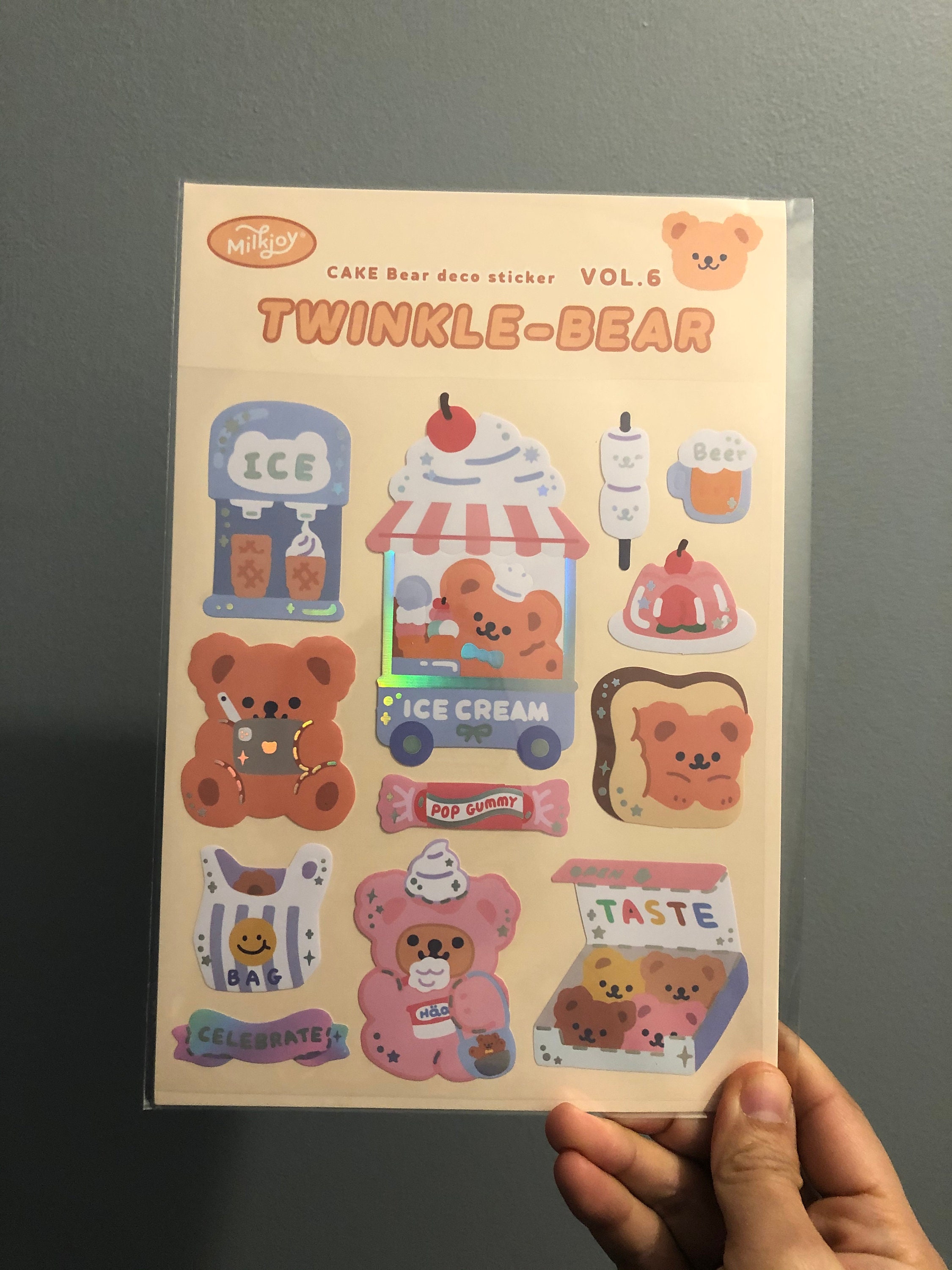 Milkjoy Bear Stickers Glitter Waterproof Laptop Stickers Etsy