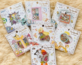 Kamio Japan Doraemon Pop Sparkle Seal Flakes, deraemon sticker, holographic stickers, Japanese anime stickers, cute sticker, planner sticker