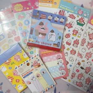 Bolsa sorpresa de gran valor de Piske Usagi, bolsa sorpresa de papelería de animales pequeños de Kanahei, nota adhesiva, calcomanía, nota, regalo de vacaciones para amigos por correspondencia, caja sorpresa