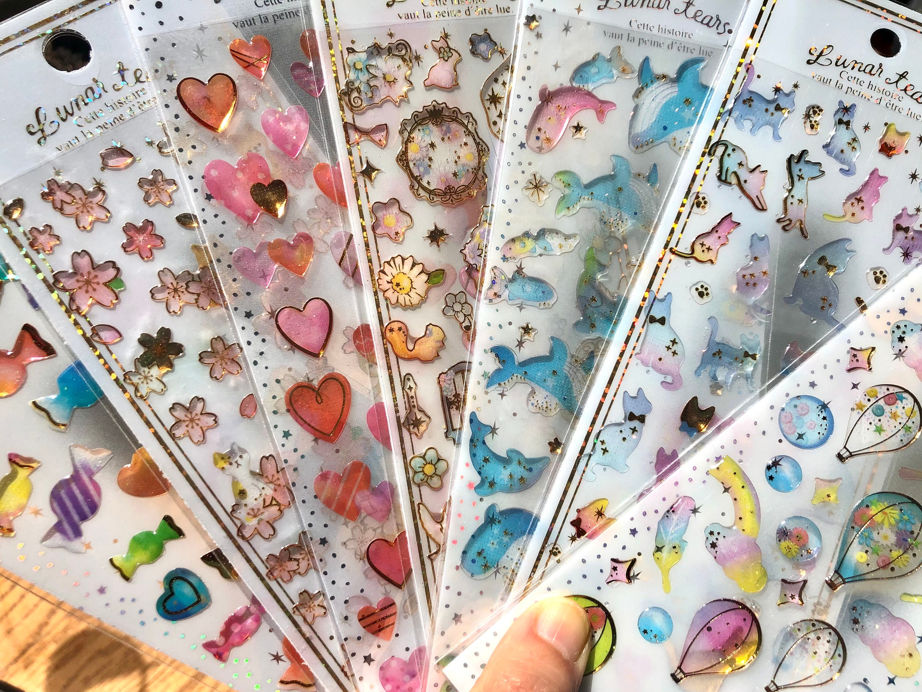 3D Puffy Stickers, Epoxy Resin Stickers, Glitter, Polco Stickers, Heart,  Sakura, Bonbon, Ocean, Fairytale, Kids Sticker Gift, Reward Sticker 
