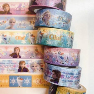 Échantillon de ruban adhésif washi Disney La Reine des neiges, ruban de masquage Elsa, Anna, ruban washi Olaf, ruban washi Disney, décoration de planificateur Elsa Frozen, fournitures de journal