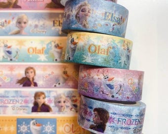 Disney Frozen washi tape sample, Elsa masking tape, Anna, Olaf washi tape, Disney washi tape, Frozen Elsa planner decor, journal supplies