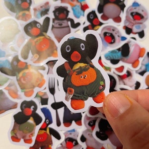 Noot Noot Pingu the Penguin stickers, Penguin gift, animal sticker grab bag, funny cartoon sticker grab bag, journal sticker, fan art