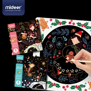 Art à gratter Mièvre, papier magique, dessin, éducation préscolaire, travaux manuels, cadeau, Noël, illustration, art-thérapie relaxante, guérison de l'âme, animal
