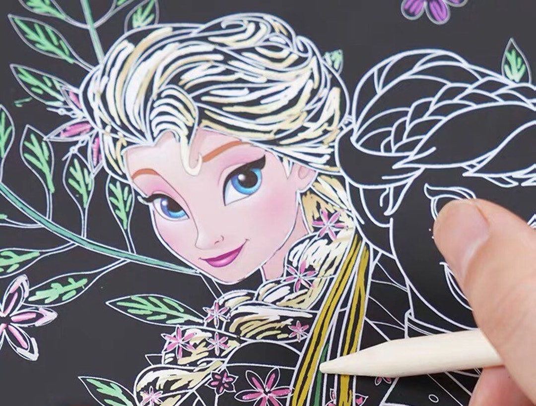 Disney Princess Magic Scratch Art Paper, Kids Craft Idea, Scratch Art ...