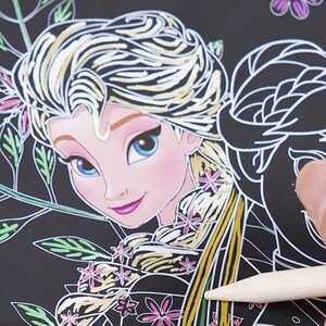 Papier à gratter magique Princesses Disney, idée d'artisanat pour enfants, art à gratter, papier à gratter arc-en-ciel, Sofia, Belle, Cendrillon, cadeau princesse