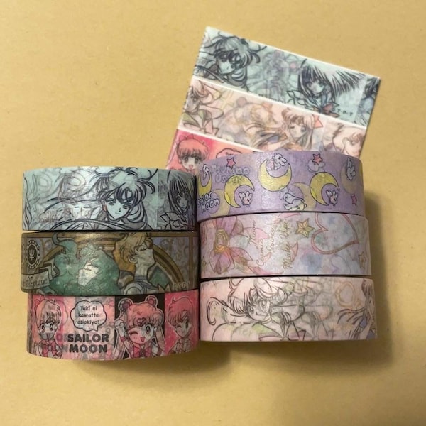 Sailor moon washi tape, magic girl masking tape sample, 0.5m (20') washi tape sample childhood nostalgic journal supply