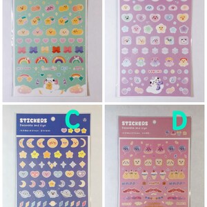 Autocollants Kpop polco, décor de carte photo, autocollants washi, autocollants de planificateur, bujo, autocollants arc-en-ciel, autocollants de crème glacée, autocollants d'anniversaire