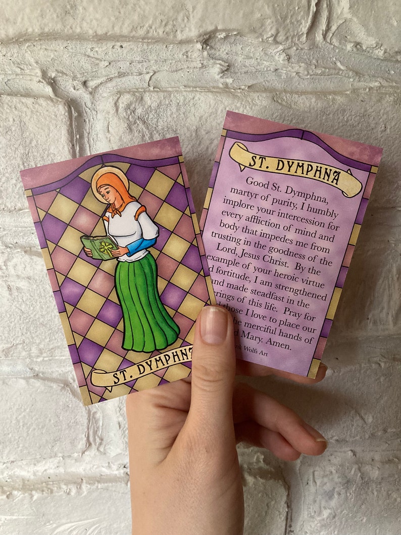 St. Dymphna Holy Card With Anxiety Prayer Catholic Confirmation Gift ...