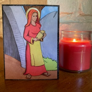 Heilige Maria Magdalena kaart met gebed - Katholiek vormsel doopcadeau patroonheilige van bekeerlingen apothekers en kappers
