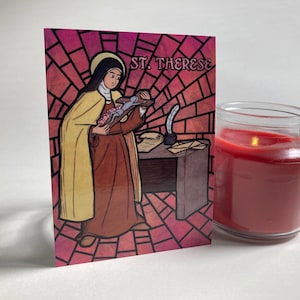 Heilige Theresia van Lisieux Heilige kaart met gebed - Katholiek vormsel doopcadeau beschermheilige rooms-katholieke missies