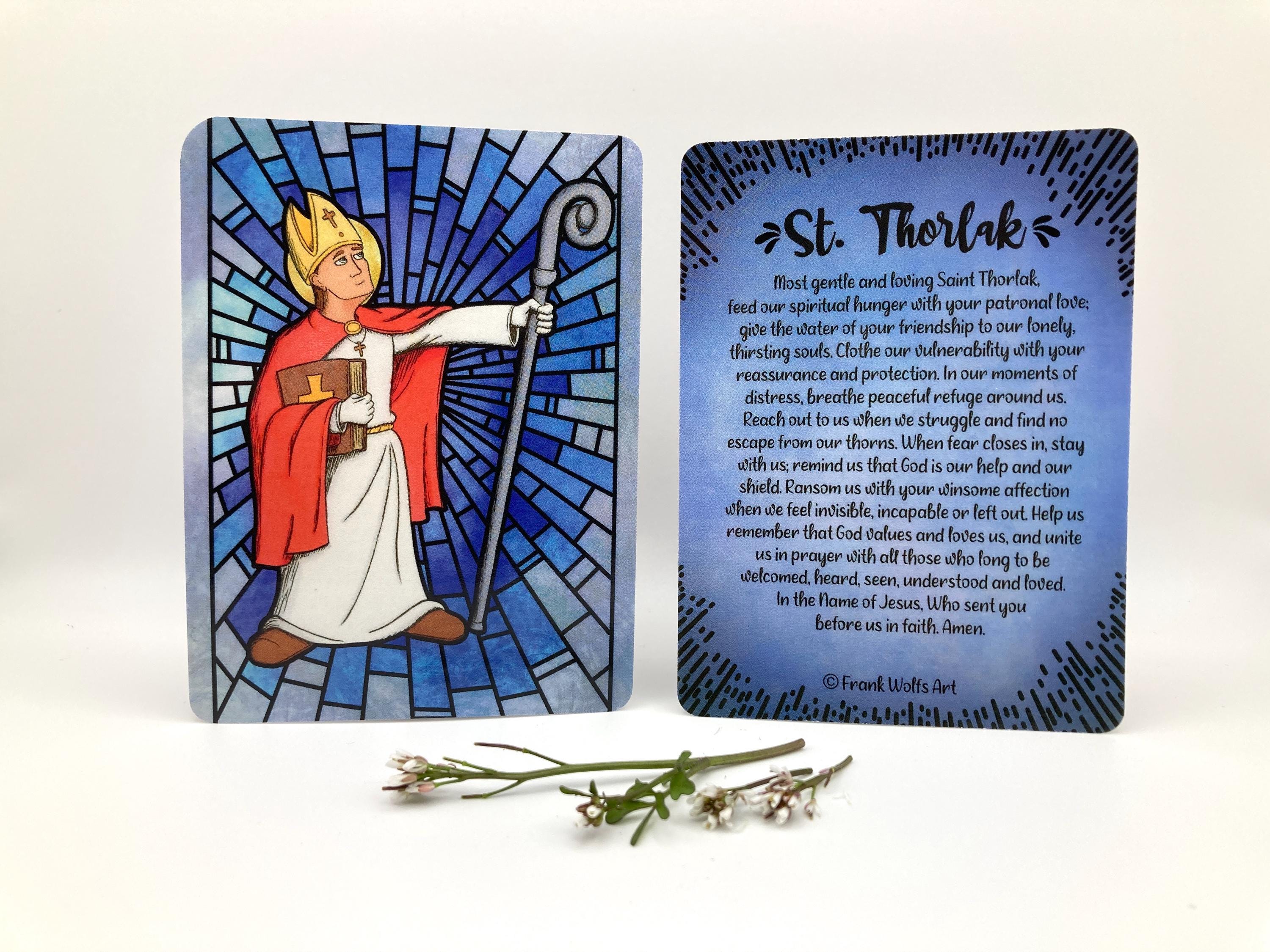 St. Thorlak Thorhallsson of Iceland Holy Card With Autism Prayer