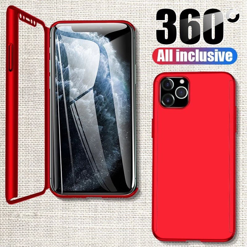 360 Full Body Phone Cases With Glass for Iphone 12 11 Pro Max Etsy