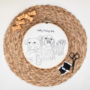 Custom Hand Embroidery Pet Portrait Minimalist Style image 4