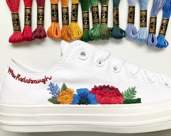 Zapatillas de boda bordadas a mano personalizadas