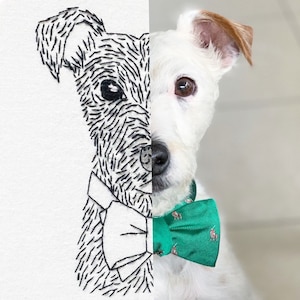 Custom Hand Embroidery Pet Portrait Minimalist Style image 3