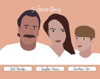 Familiengeneration Illustration