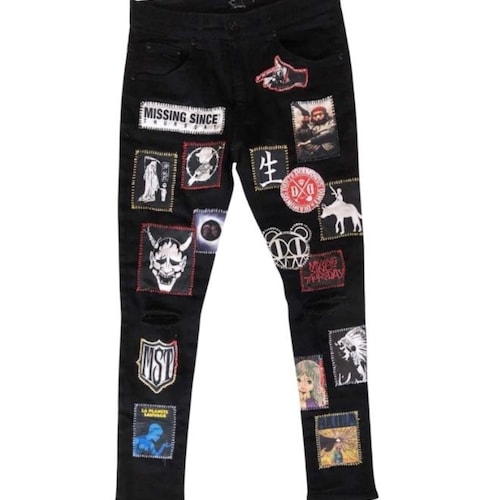 MISSING SINCE THURSDAY Mst Custom Patchwork Jeans - Etsy