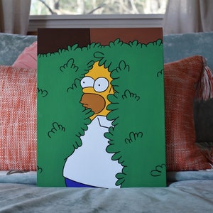 2020 Meme Art, Meme Art, Homer Simpson Bush Meme, Meme Painting, meme faces, The Simpsons, Homer, Homer Simpson Art, Homer Simpson Bush Art