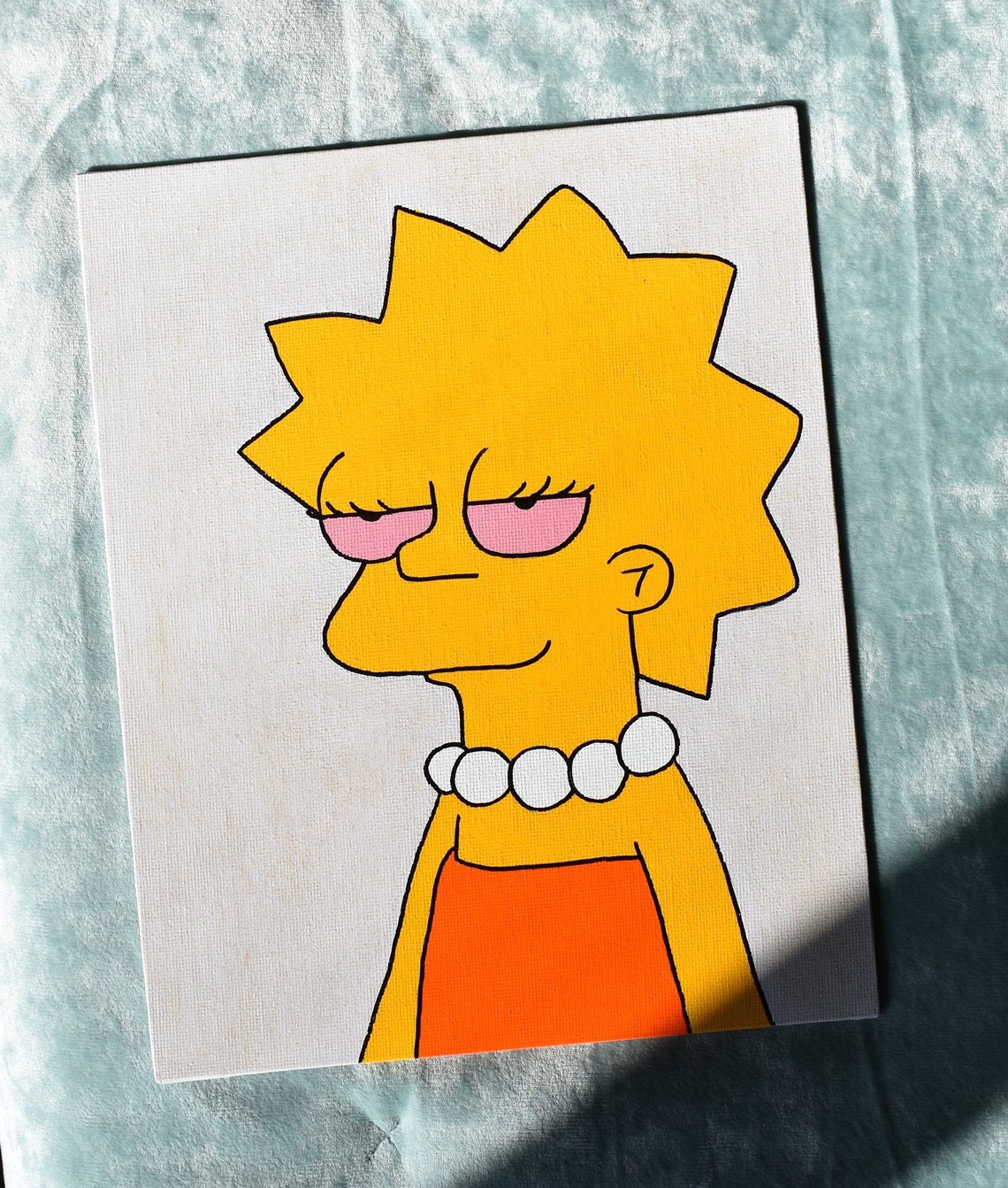 Lisa Simpson High Stoned Meme Art Handmade Original Etsy