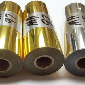 Hot Stamp Stamping Foil - 3 Inches x 95 feet - 3 Roll pack -You choose: Gold, Silver or Assorted - FREE Shipping