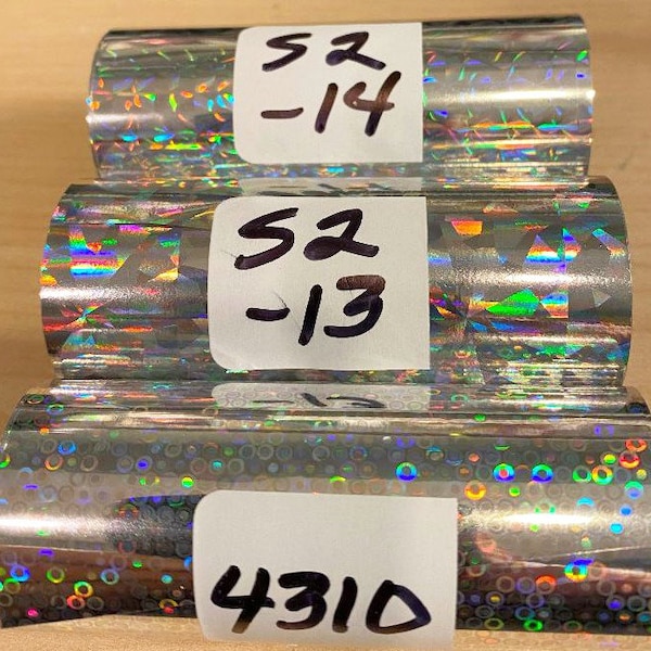 Kingsley Hot Stamping Holographic Foil - 3" x 95’ -Most Popular Styles for Fishing Lures - Package of 3 rolls. FREE Ship