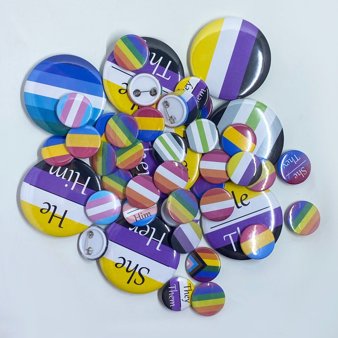 Sexuality Pins Pronoun Pins Identity Pins Gender Pins 1 50 Pack Bulk