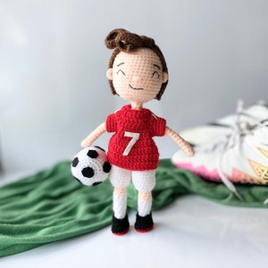 Amigurumi FIFA soccer boy pattern, Crochet soccer player pattern, Soccer doll pattern. Soccer doll patterns