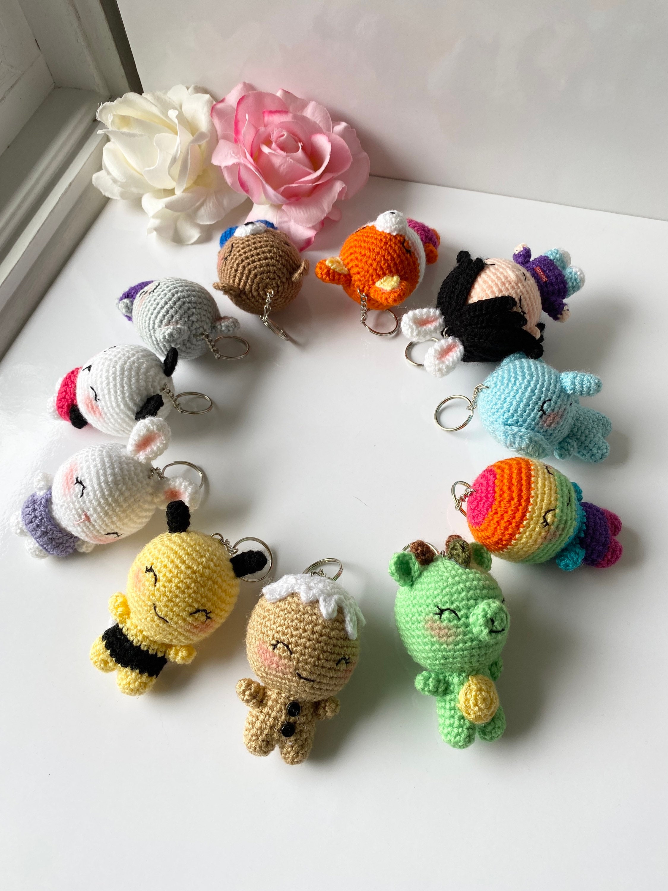 Amigurumi personalized keychain custom keychain doll crochet Etsy