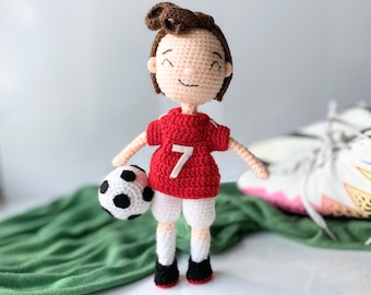 Amigurumi Fußballspieler Puppe, Fußball junge Puppe, Gehäkelte Fußballspieler Puppe, FIFA SpielerPuppe Geschenk, FUßBALL-Puppenspielchen.
