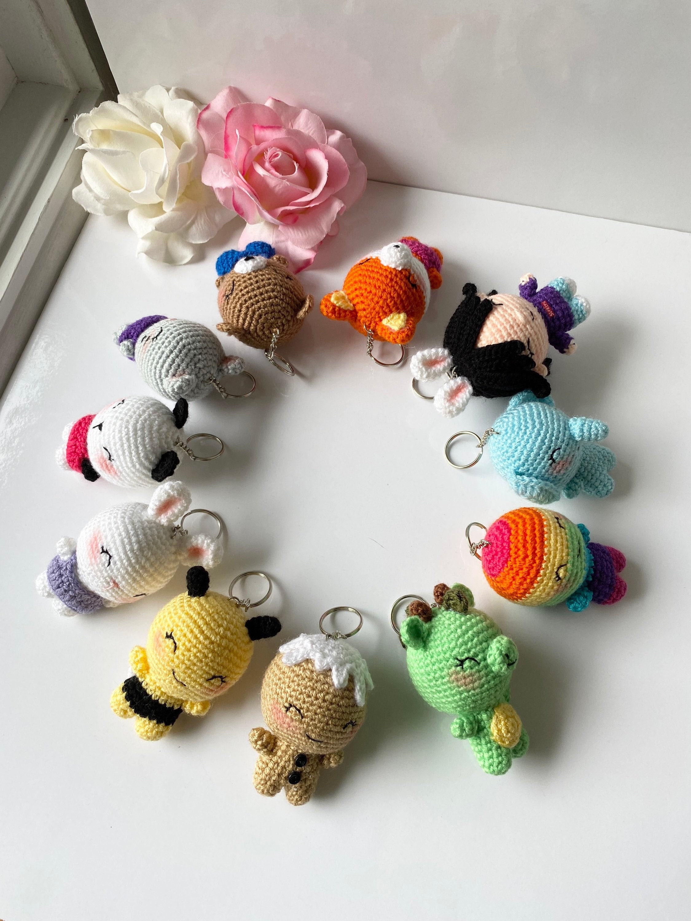 Amigurumi personalized keychain custom keychain doll crochet Etsy