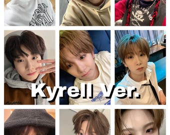 May include: A grid of nine images showing a young person in different outfits and poses. The images are close-ups, showcasing various hairstyles, clothing, and accessories. The text "Kyrell Ver." is displayed across the images.