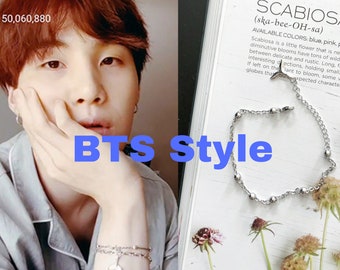 BTS "SUGA STYLE" Silver Dolphin Tail Bracelet | kpop Style Accessories | korean Amry Bracelet - gift for bts fans