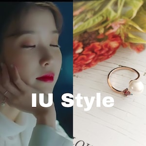 925 Sliver Adjustable Pearl Ring | “Hotel Del Luna” IU Style Pearl Ring | Korean Style Accessories | Stacking Ring | Dainty Ring |
