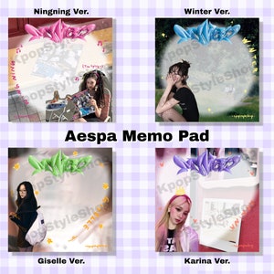 Aespa Bias Memo Pad | Karina, Winter, Ningning, Giselle | Note Pad, Memo Sheets | Kpop Stationary |