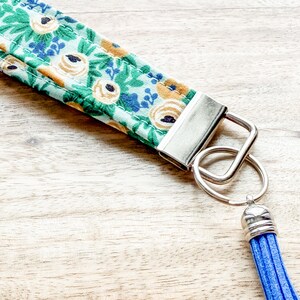 Rifle Paper Co. Floral Fabric Keychain• Key Wristlet• Key Fob with Tassel image 5