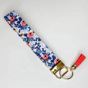 Rifle Paper Co. Floral Fabric Keychain• Key Wristlet• Key Fob with Tassel image 8