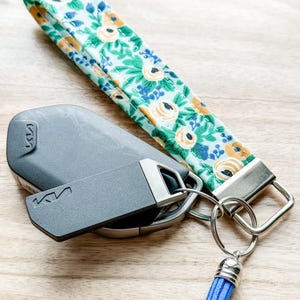 Rifle Paper Co. Floral Fabric Keychain• Key Wristlet• Key Fob with Tassel image 4