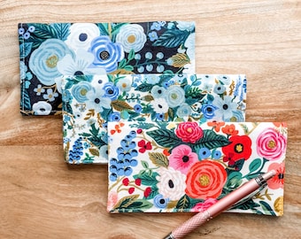 Rifle Paper Co Fabric Checkbook Cover Floral Wallet Organizer Coupon Holder