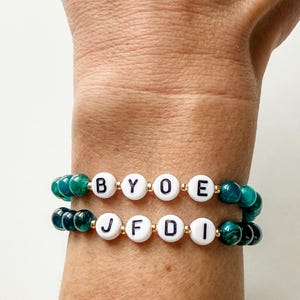Famous Instructor Motivational Workout Phrases Beaded Stretch Bracelets Inspirational Gift for Fitness Lover