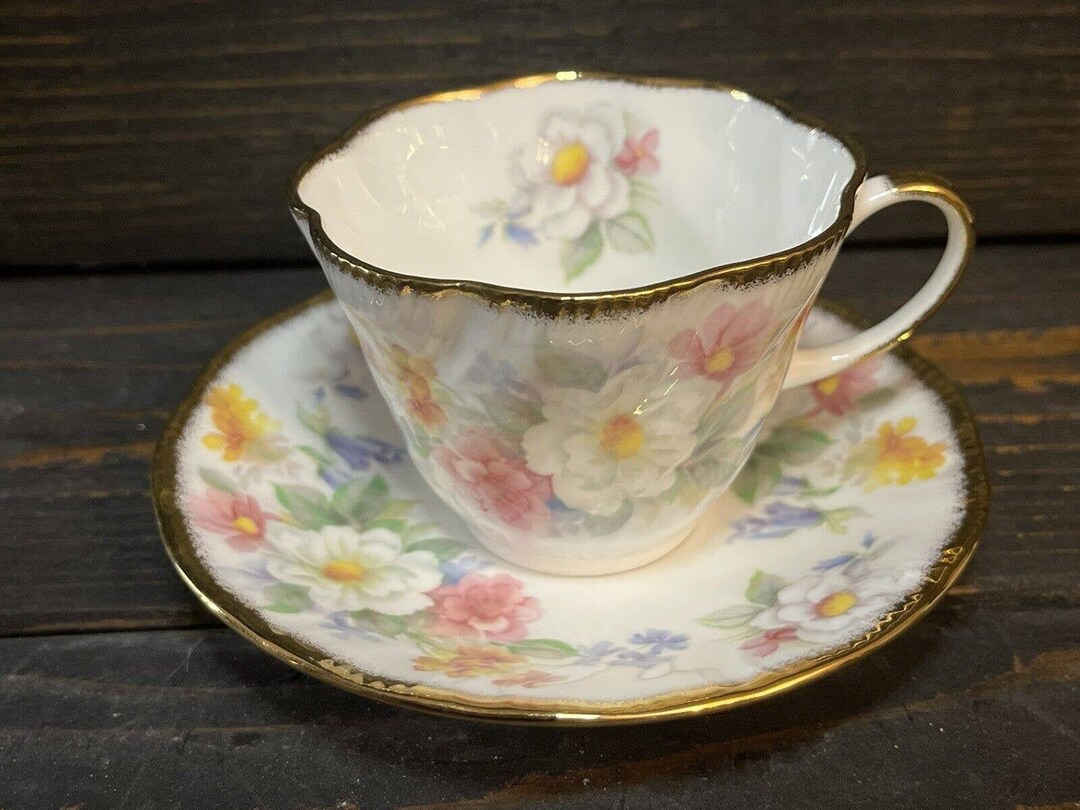 Crownford Queens Fine Bone China Tea Cup & Saucer English Etsy