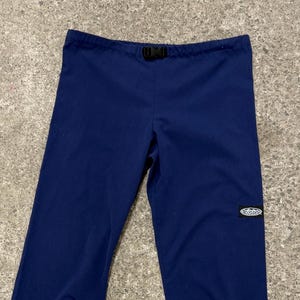 Vintage Mod Robes Pants | Y2K Skate Streetwear | Blue Nylon Tech Pants | Retro 2000s Rave Style | Wide Leg Workwear