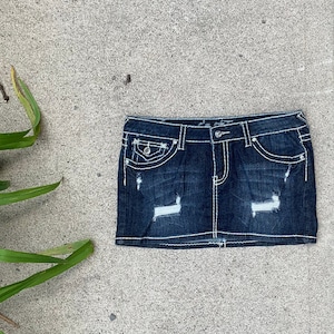 Y2K Micro Mini Denim Skirt | Low Rise Denim Mini Skirt
