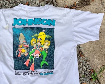 Thrashed Johnson Scuba Tanks Vintage Scuba Diving Gag T Shirt