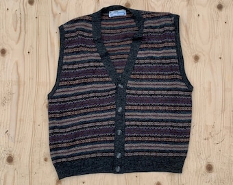 Vintage Fair Isle Knit Vest / Made in Italy Sweater Vest